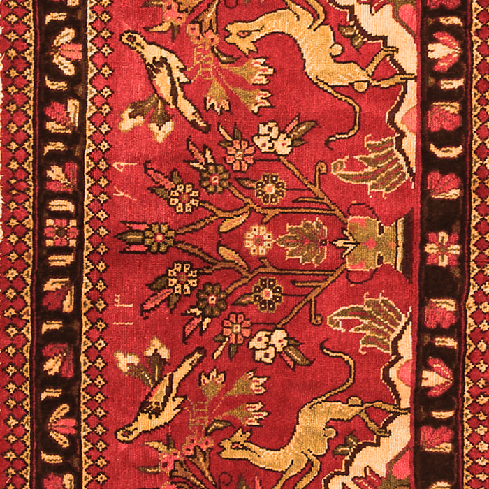 Serging Thickness of Machine Washable Persian Orange Traditional Area Rugs, wshtr3002org
