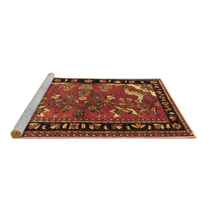 Sideview of Machine Washable Persian Brown Traditional Rug, wshtr3002brn