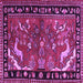 Square Machine Washable Persian Purple Traditional Area Rugs, wshtr3002pur