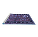 Sideview of Machine Washable Persian Blue Traditional Rug, wshtr3002blu