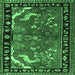 Square Persian Emerald Green Traditional Rug, tr3002emgrn