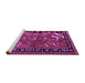 Sideview of Machine Washable Persian Purple Traditional Area Rugs, wshtr3002pur