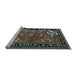 Sideview of Machine Washable Persian Light Blue Traditional Rug, wshtr3002lblu