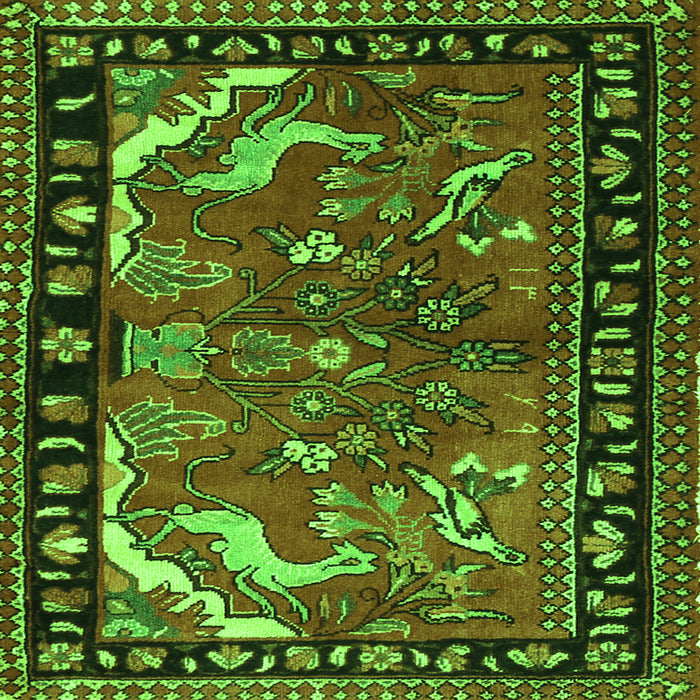 Serging Thickness of Persian Green Traditional Rug, tr3002grn