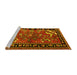 Sideview of Machine Washable Persian Yellow Traditional Rug, wshtr3002yw