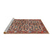 Sideview of Machine Washable Traditional Brown Red Rug, wshtr3003