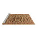 Sideview of Machine Washable Persian Brown Traditional Rug, wshtr3003brn