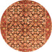 Square Persian Orange Traditional Rug, tr3003org
