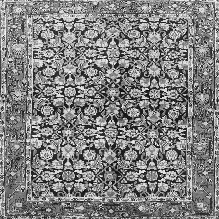 Round Machine Washable Persian Gray Traditional Rug, wshtr3003gry