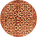 Machine Washable Persian Orange Traditional Area Rugs, wshtr3003org