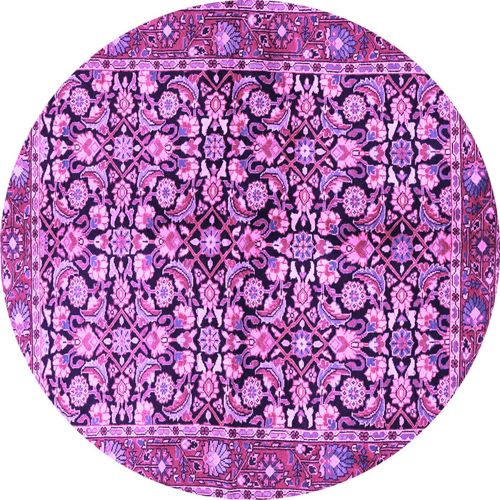 Round Persian Purple Traditional Rug, tr3003pur