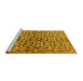 Sideview of Machine Washable Persian Yellow Traditional Rug, wshtr3003yw