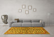 Machine Washable Persian Yellow Traditional Rug in a Living Room, wshtr3003yw