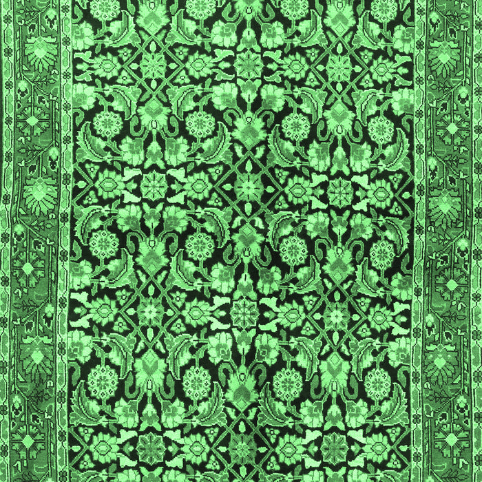 Machine Washable Persian Emerald Green Traditional Area Rugs, wshtr3003emgrn