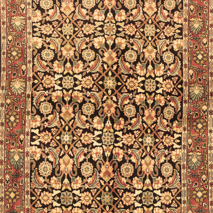 Machine Washable Persian Brown Traditional Rug, wshtr3003brn