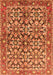 Serging Thickness of Machine Washable Persian Orange Traditional Area Rugs, wshtr3003org