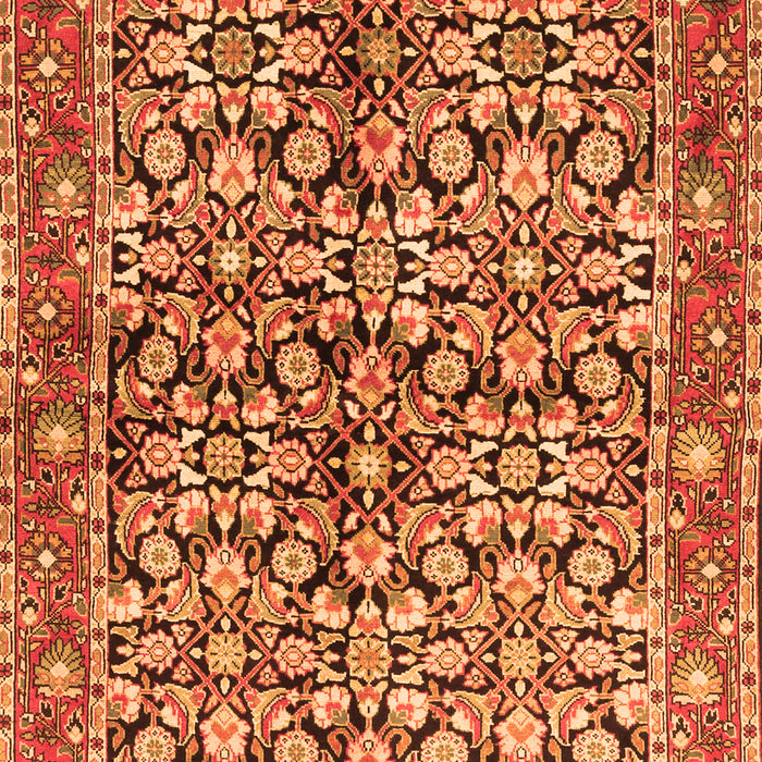 Serging Thickness of Machine Washable Persian Orange Traditional Area Rugs, wshtr3003org