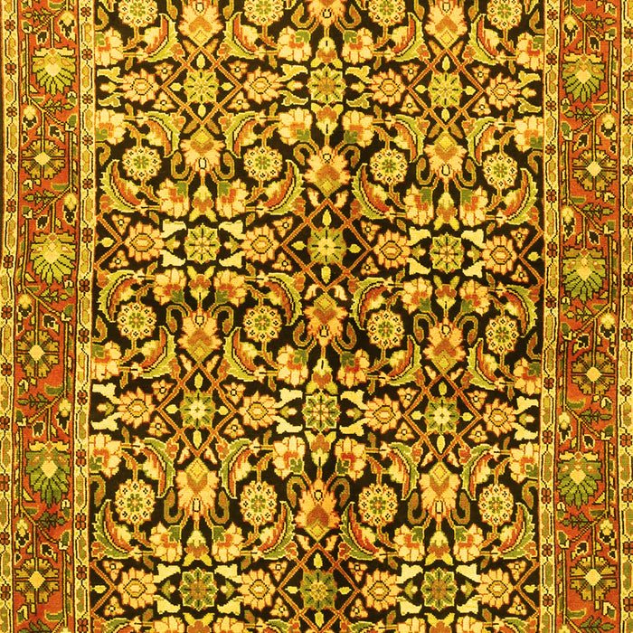 Machine Washable Persian Yellow Traditional Rug, wshtr3003yw