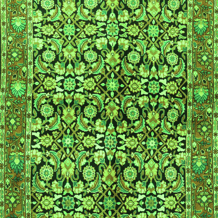 Serging Thickness of Machine Washable Persian Green Traditional Area Rugs, wshtr3003grn