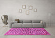 Machine Washable Persian Pink Traditional Rug in a Living Room, wshtr3003pnk