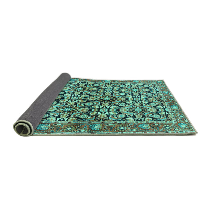 Sideview of Persian Turquoise Traditional Rug, tr3003turq