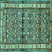 Square Persian Turquoise Traditional Rug, tr3004turq