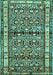 Machine Washable Persian Turquoise Traditional Area Rugs, wshtr3004turq