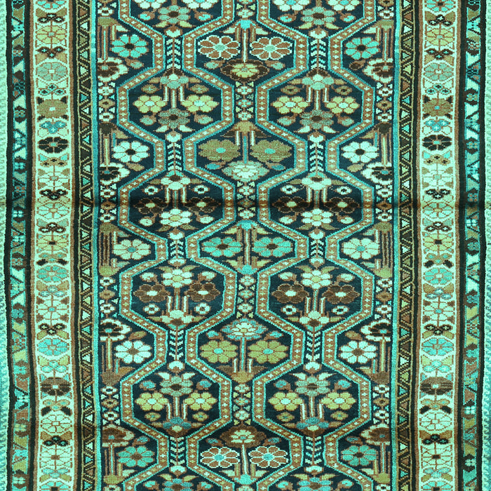 Machine Washable Persian Turquoise Traditional Area Rugs, wshtr3004turq