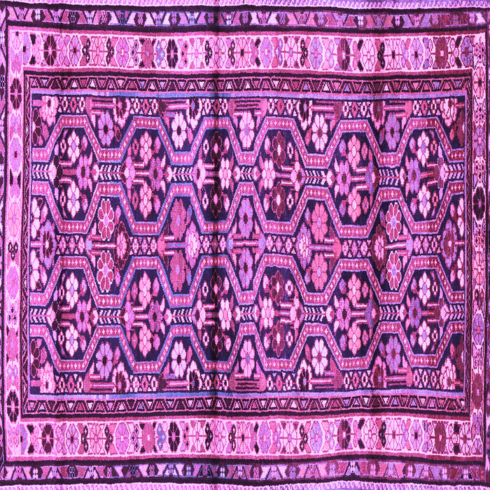 Square Machine Washable Persian Purple Traditional Area Rugs, wshtr3004pur