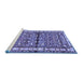 Sideview of Machine Washable Persian Blue Traditional Rug, wshtr3004blu