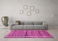 Machine Washable Persian Pink Traditional Rug, wshtr3004pnk