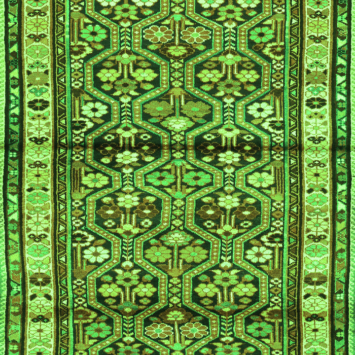 Serging Thickness of Machine Washable Persian Green Traditional Area Rugs, wshtr3004grn