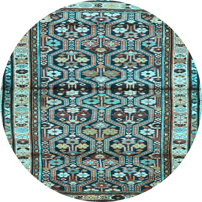 Round Persian Light Blue Traditional Rug, tr3004lblu