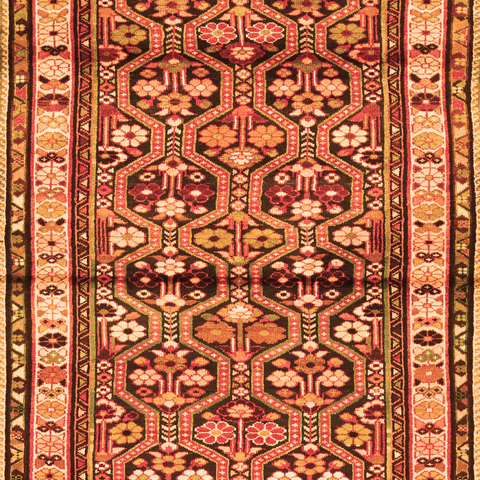 Serging Thickness of Machine Washable Persian Orange Traditional Area Rugs, wshtr3004org