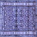 Square Machine Washable Persian Blue Traditional Rug, wshtr3004blu