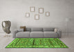 Machine Washable Persian Green Traditional Area Rugs in a Living Room,, wshtr3004grn