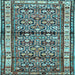 Square Machine Washable Persian Light Blue Traditional Rug, wshtr3004lblu