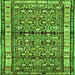 Round Machine Washable Persian Green Traditional Area Rugs, wshtr3004grn