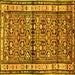 Square Persian Yellow Traditional Rug, tr3004yw