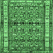 Square Machine Washable Persian Emerald Green Traditional Area Rugs, wshtr3004emgrn