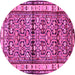 Round Persian Pink Traditional Rug, tr3004pnk