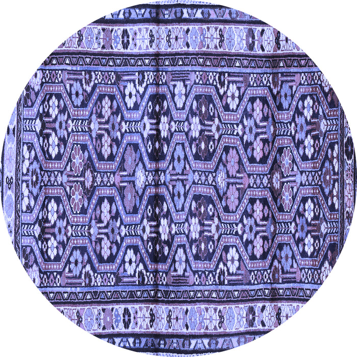 Round Persian Blue Traditional Rug, tr3004blu
