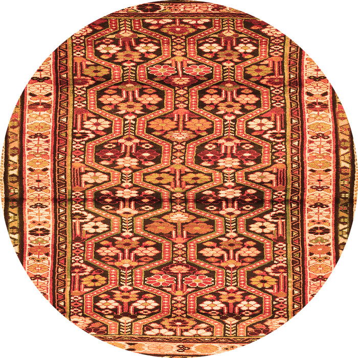 Machine Washable Persian Orange Traditional Area Rugs, wshtr3004org