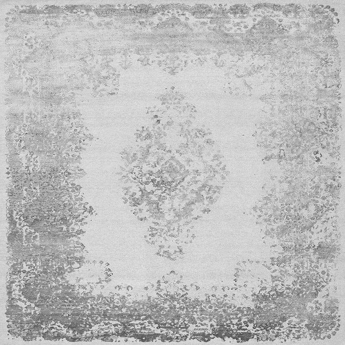 Round Machine Washable Persian Gray Traditional Rug, wshtr3005gry