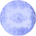 Round Persian Blue Traditional Rug, tr3005blu