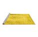 Sideview of Machine Washable Persian Yellow Traditional Rug, wshtr3005yw