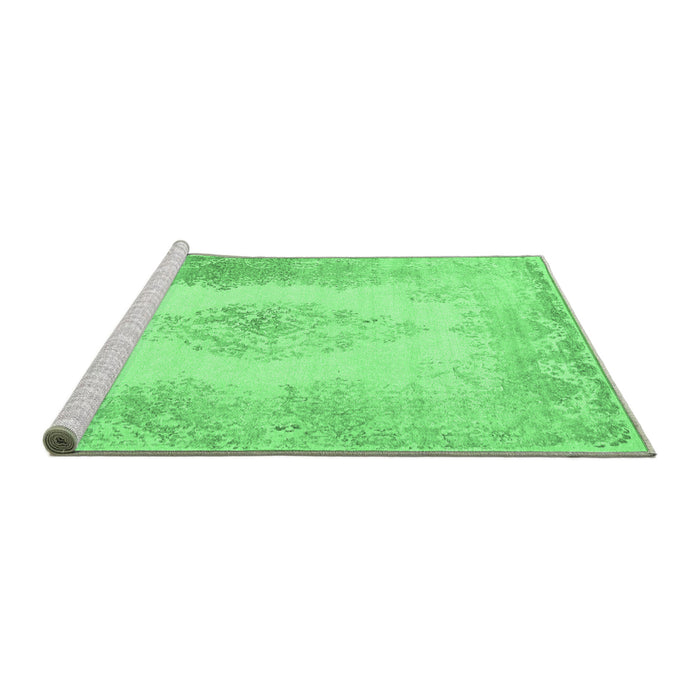 Sideview of Machine Washable Persian Emerald Green Traditional Area Rugs, wshtr3005emgrn