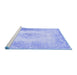 Sideview of Machine Washable Persian Blue Traditional Rug, wshtr3005blu