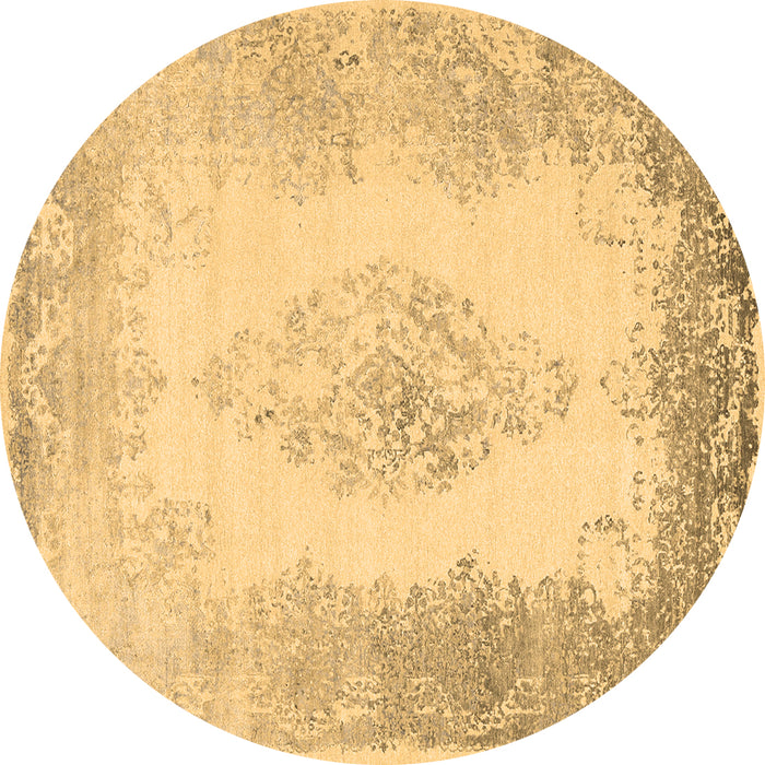 Round Persian Brown Traditional Rug, tr3005brn