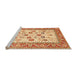Sideview of Machine Washable Traditional Orange Red Rug, wshtr3006